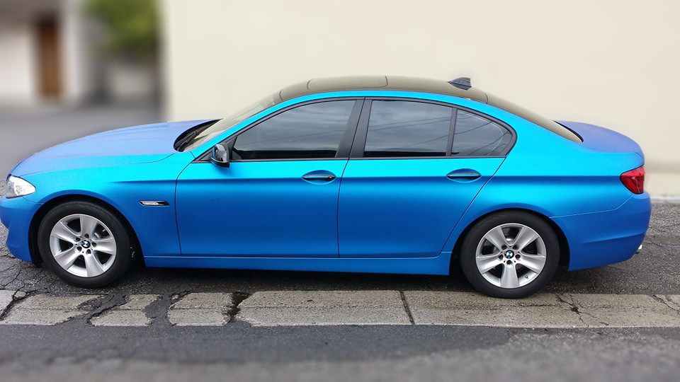 BMW 528i - (wrap with Arlon matte metallic blue)
